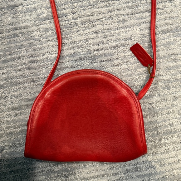 Vintage Red Coach Crossbody Bag Kimball Zip 9911 - Picture 10 of 10